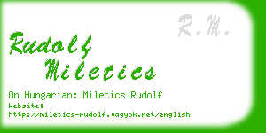rudolf miletics business card